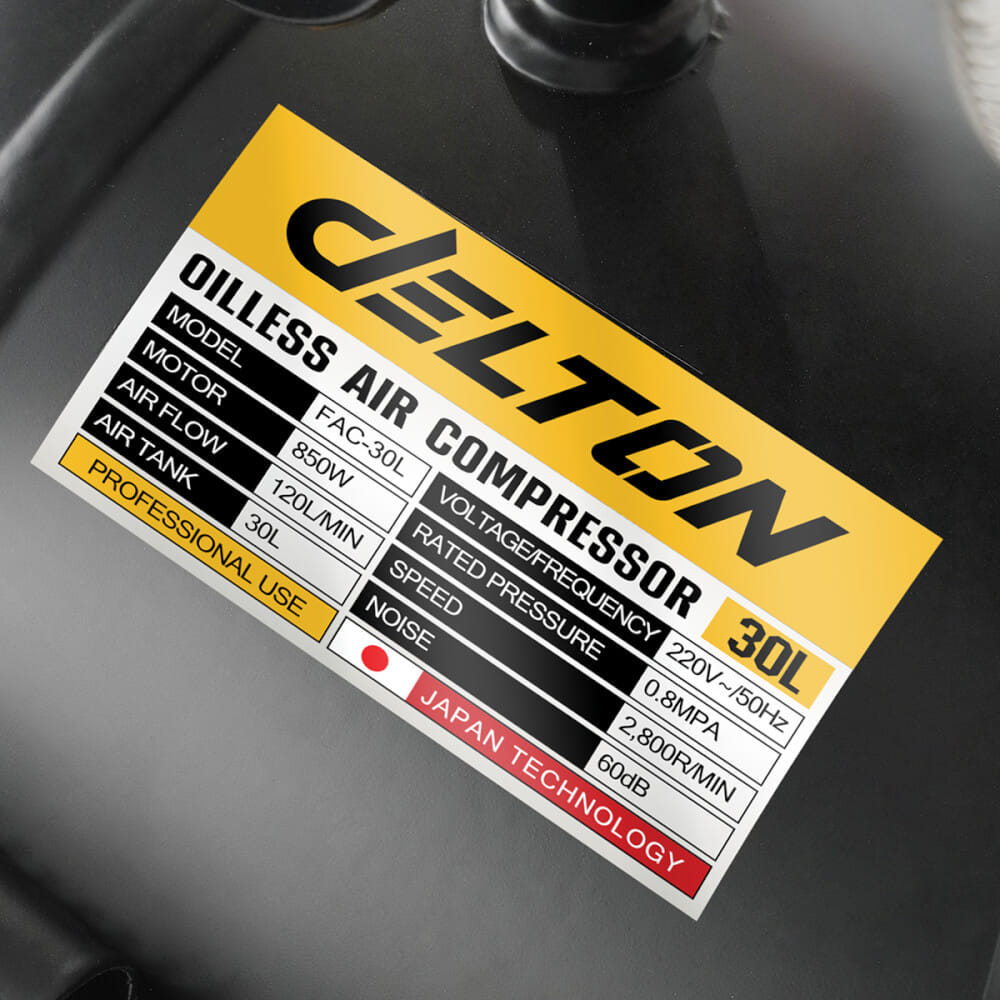 ปั๊มลม OIL FREE DELTON รุ่น FAC-30L 30 ลิตร 850 วัตต์ สีดำ_4